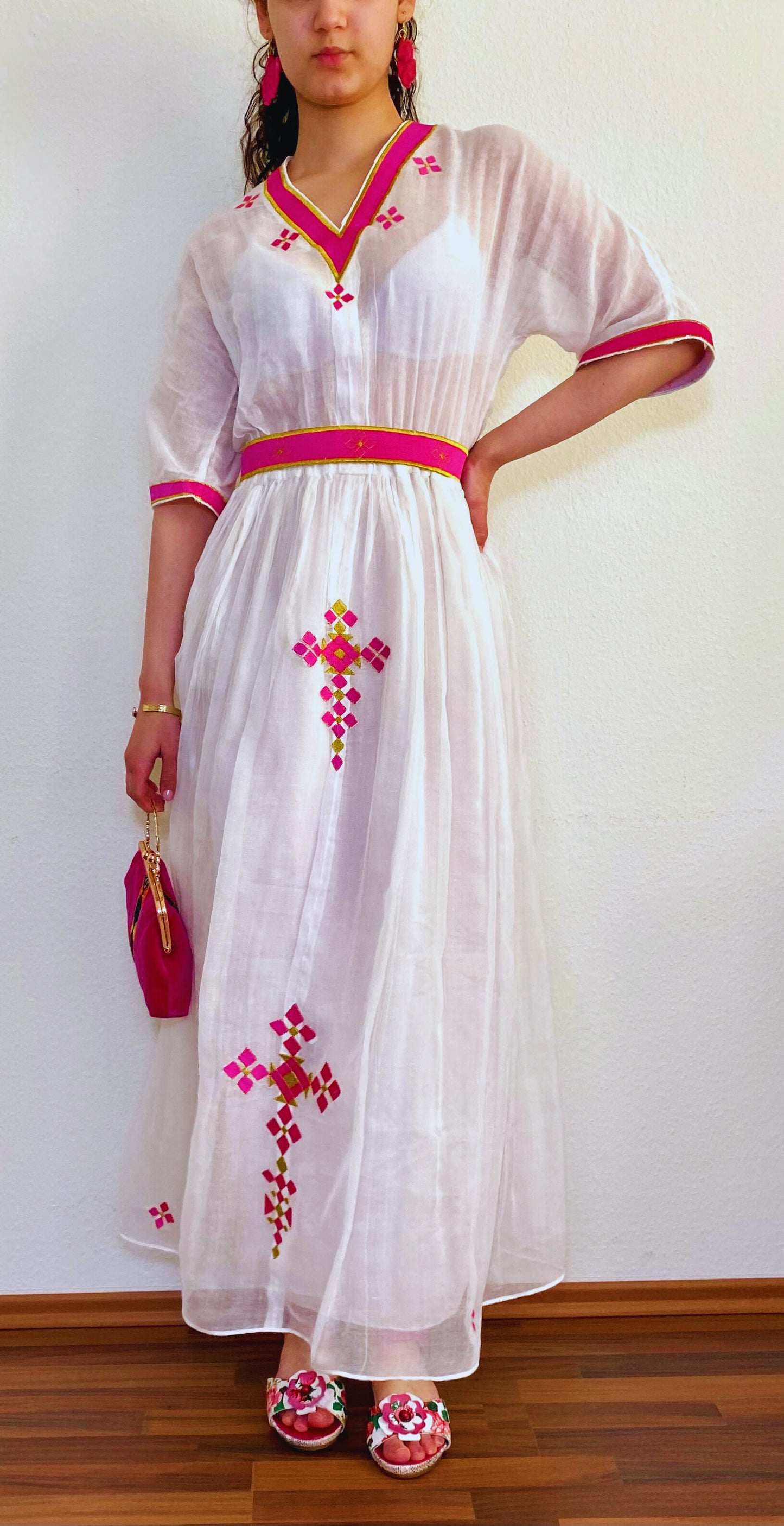 Habesha Kemis(ሀበሻ ቀሚስ) መነን Handmade