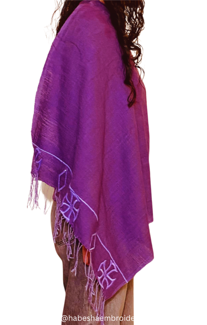 Hand woven 100% cotton Habesha wrap shawl.