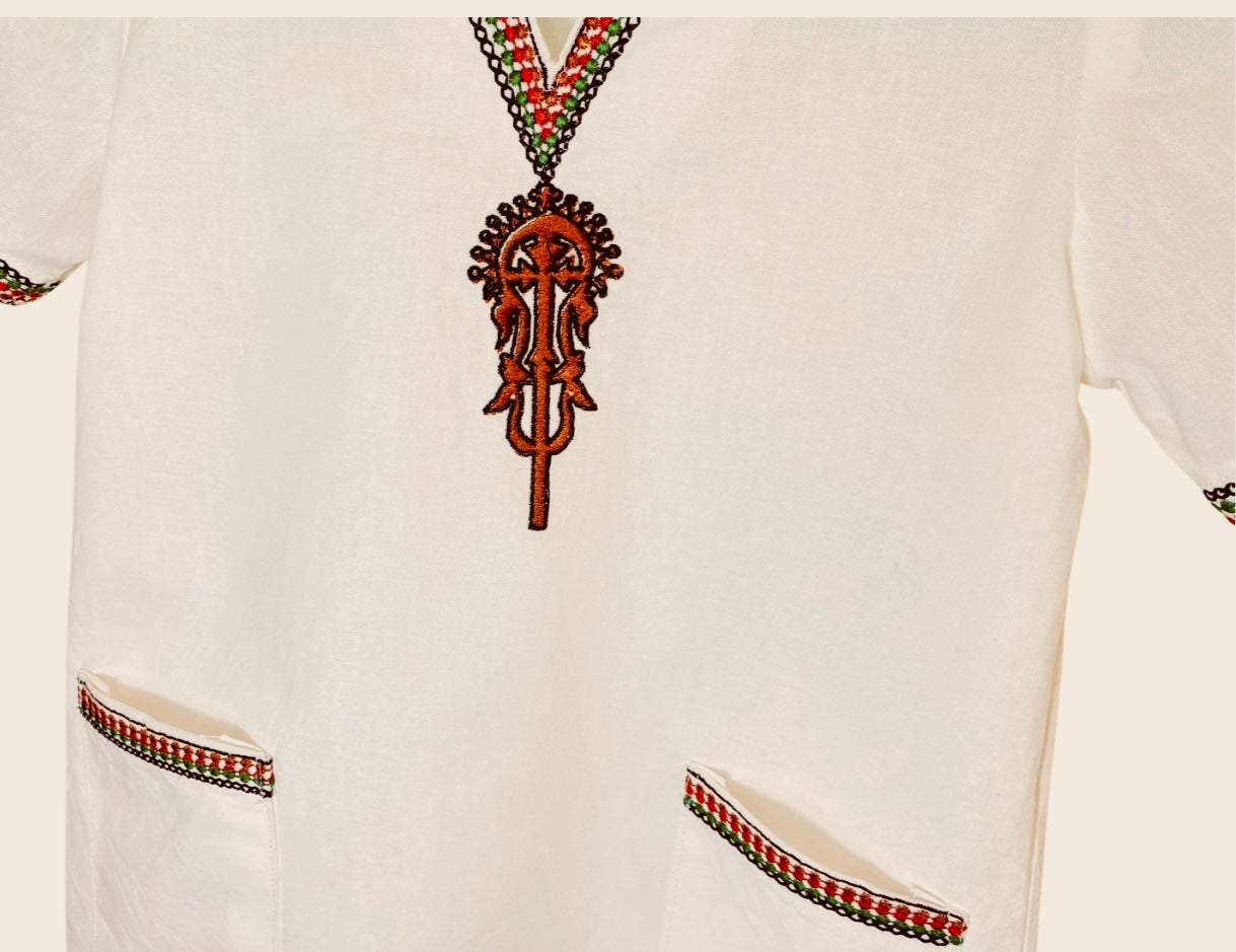 Boy’s handmade Tunic Shirt embroidered ( የተጠለፈ ሸሚዝ)