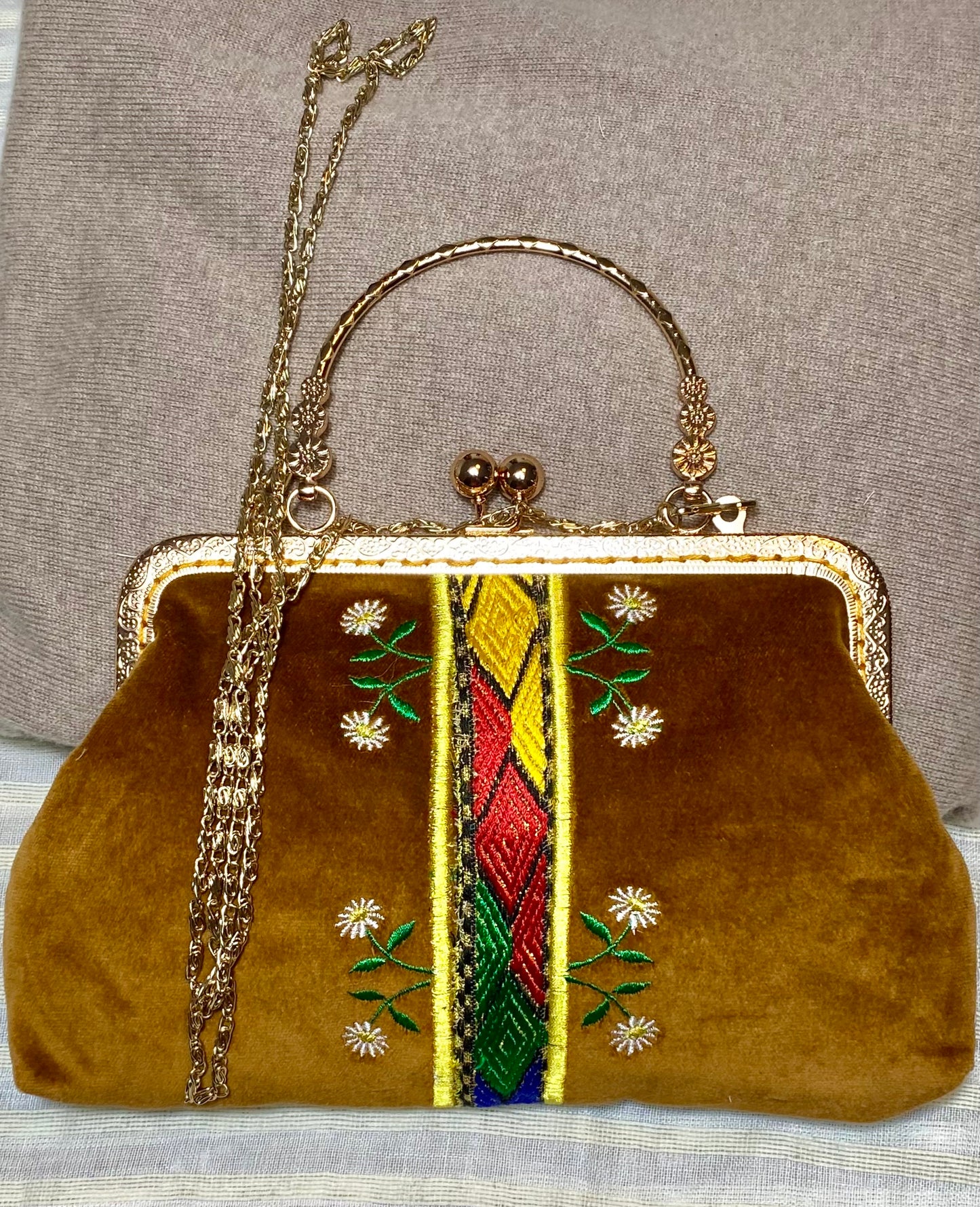 Clutch Bag gold brown