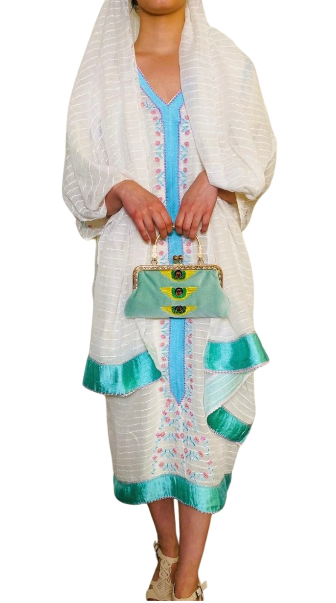 Summer Habesha Kemis(ሀበሻ ቀሚስ ሺሪሚሪ በጋ ) Handmade
