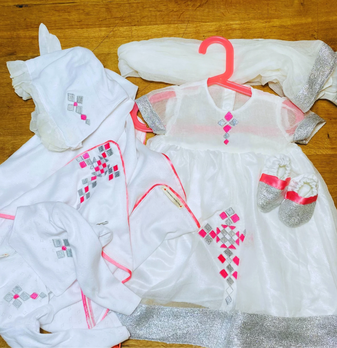 Ethiopian traditional girls christening outfit