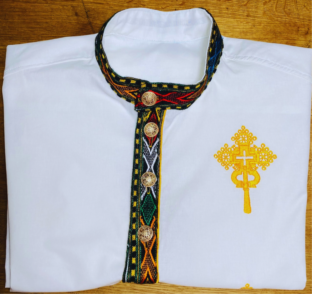 Habesha Men’s Shirt embroidered with three cross