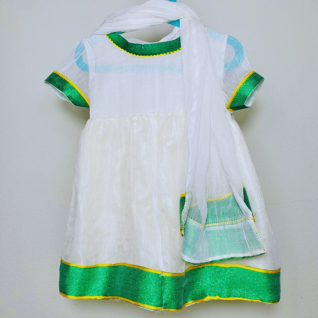 Baby Girlls dress with scarf ነጠላ (Habesha Kemis) (Kopie)