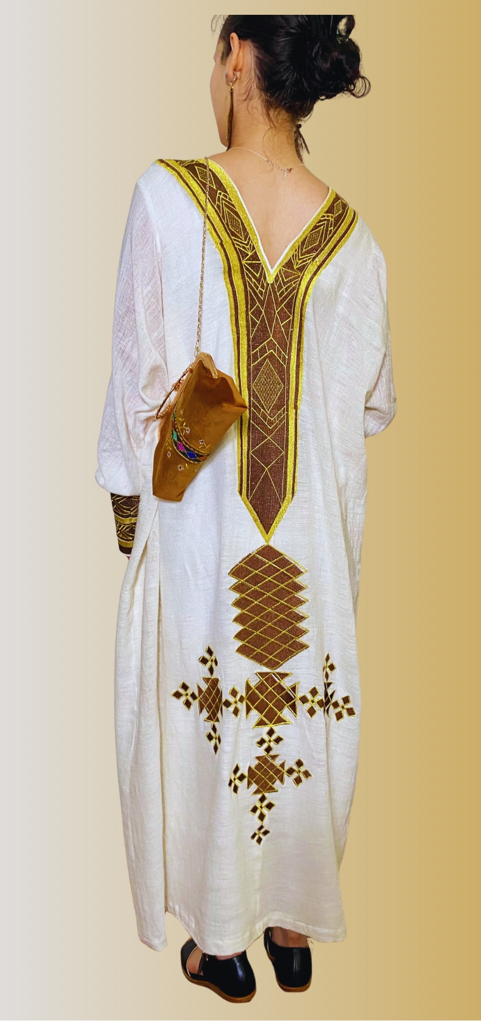 Fetel Habesha Kemis Brown embroidered