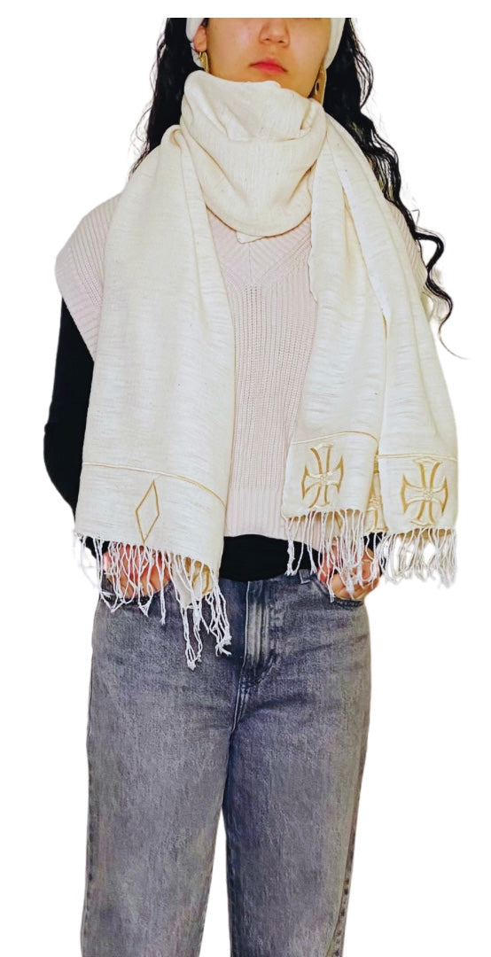 Hand woven 100% cotton Habesha wrap shawl.