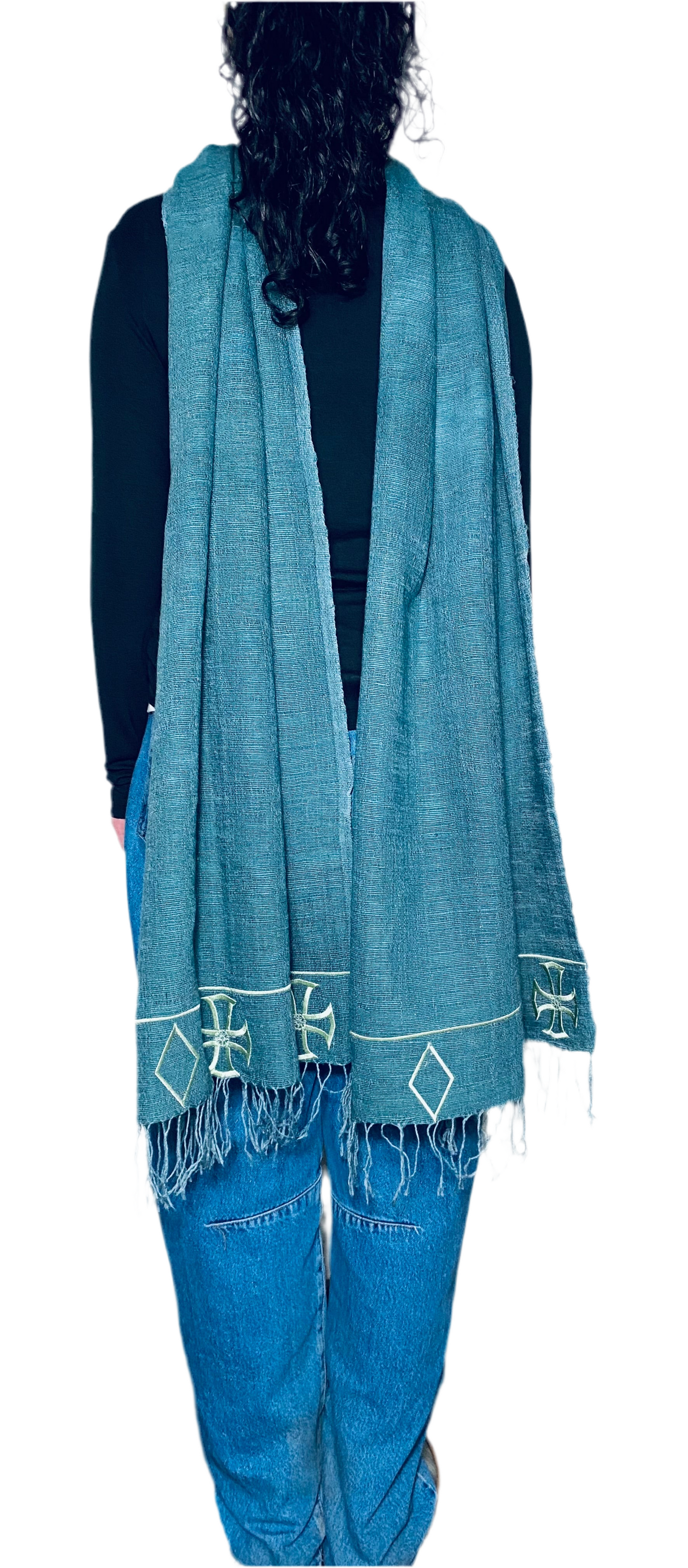 Hand woven 100% cotton Habesha wrap shawl.