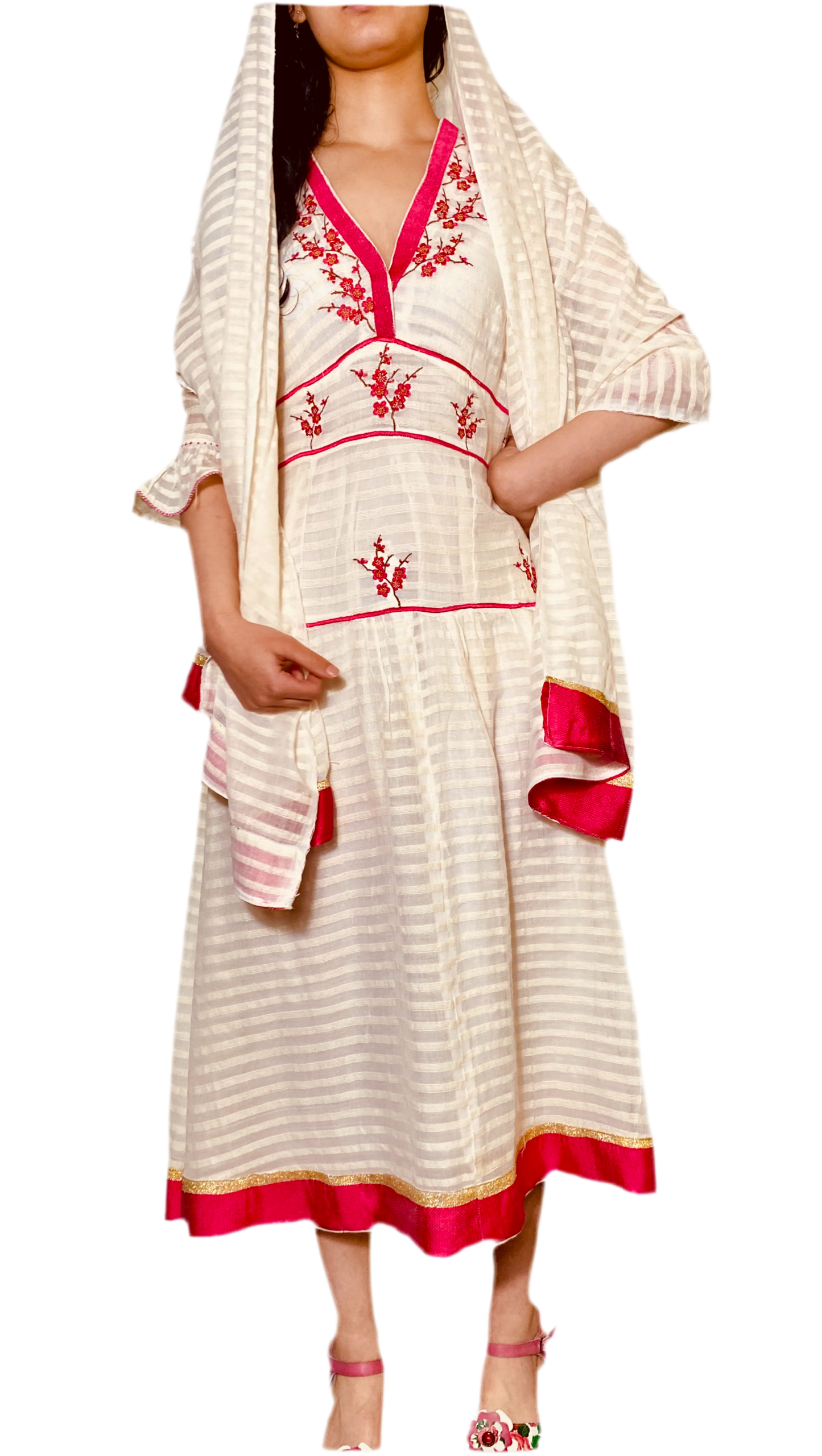 Habesha Kemis pink SHRIMIRI (ሺሪሚሪ ሀበሻ ቀሚስ ) Handmade