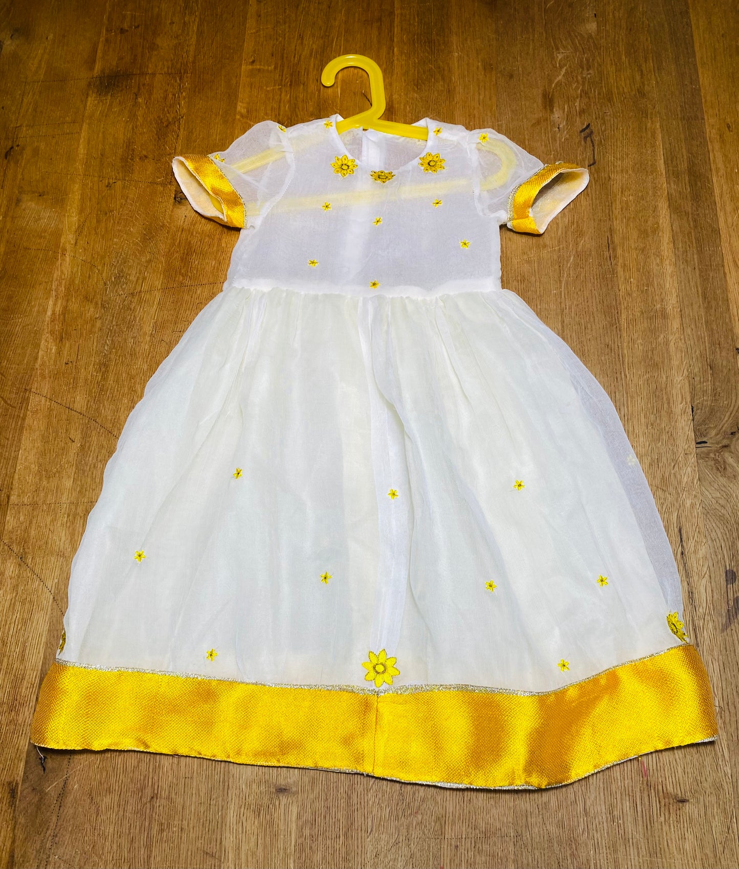 Girlls Addey Abeba flowers dress (Habesha Kemis)with matching Netela (Scarf)