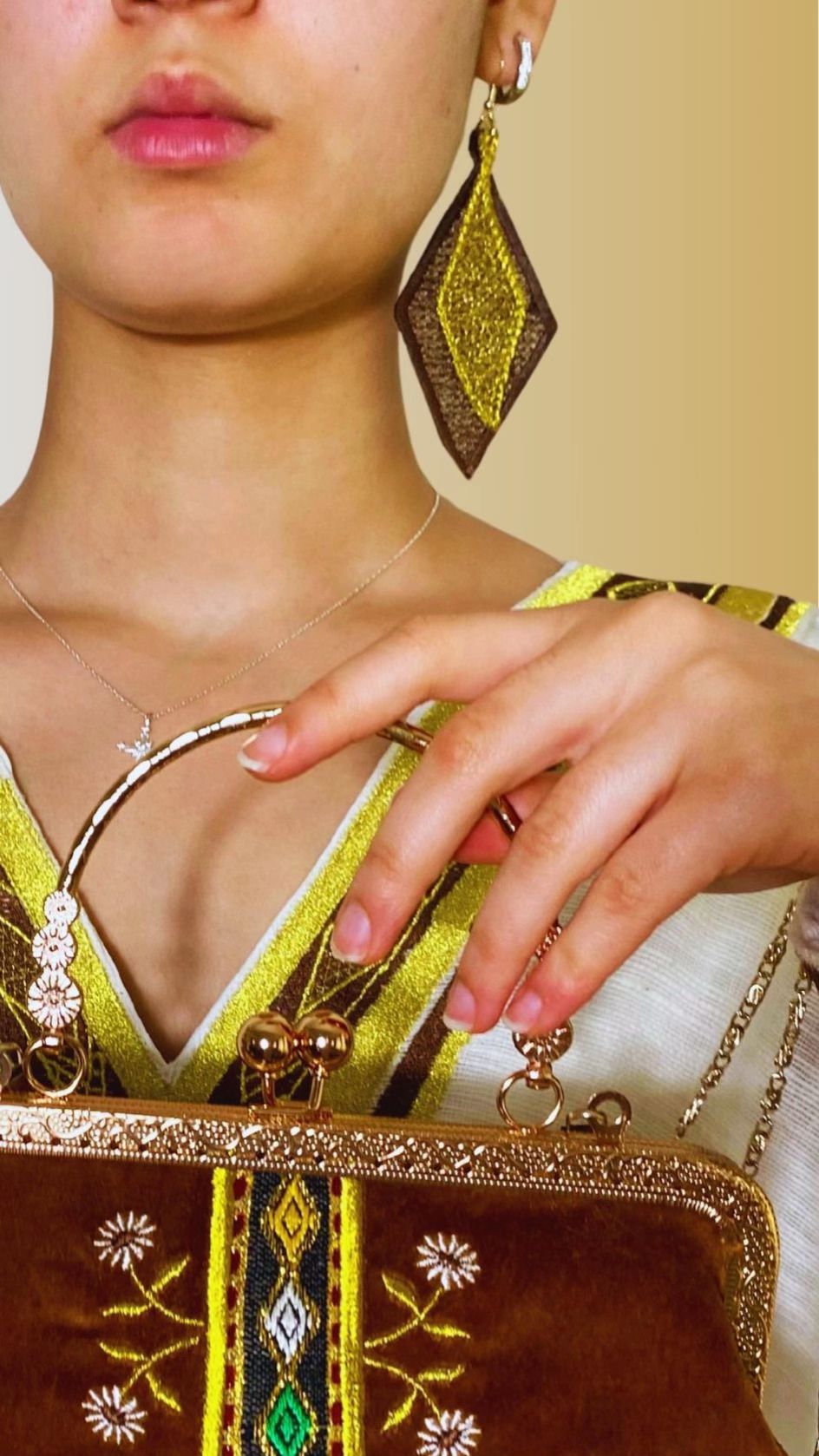 Fetel Habesha Kemis Brown embroidered