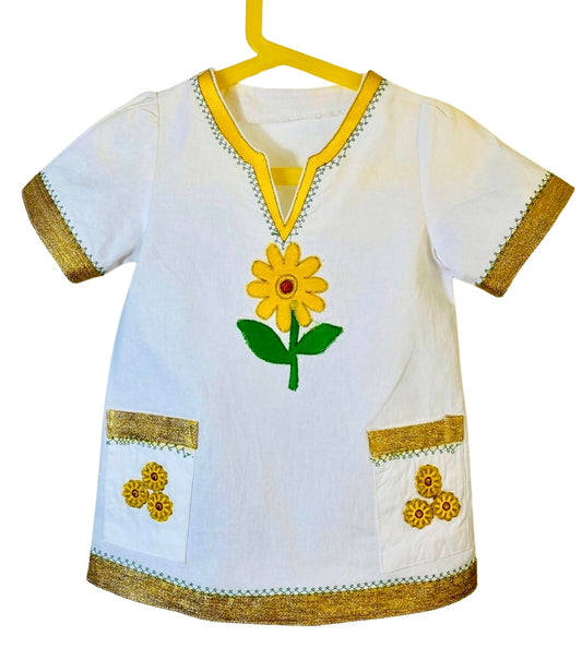 Boy’s handmade Tunic Shirt embroidered  with Addey Abeba