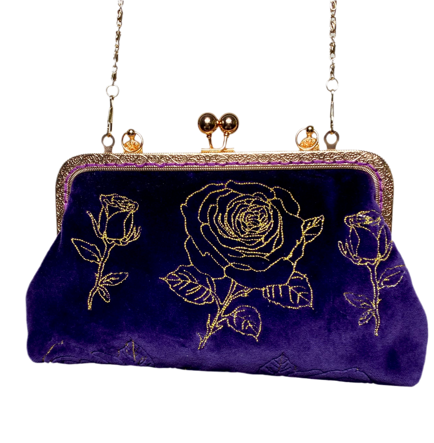 Clutch Bag gold roses