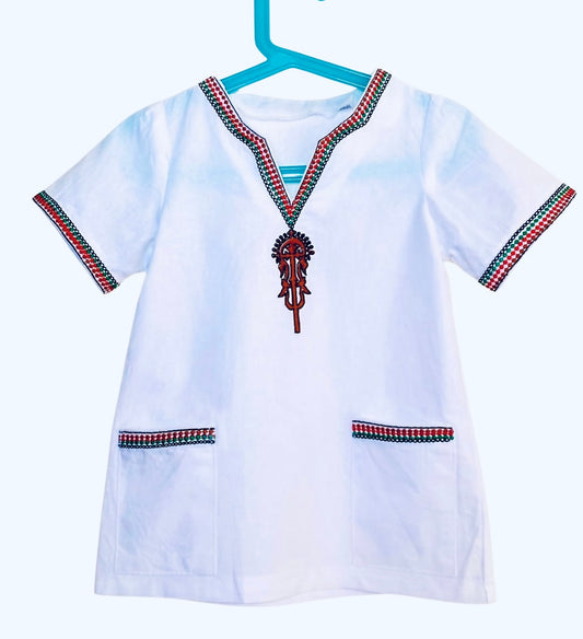 Boy’s handmade Tunic Shirt embroidered ( የተጠለፈ ሸሚዝ)