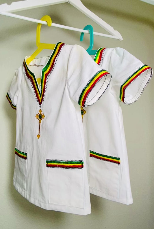 handmade Tunic Shirt embroidered ( የተጠለፈ ሸሚዝ)