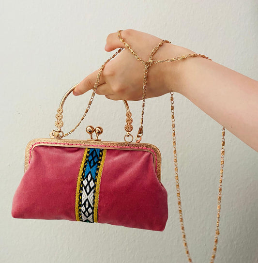 Clutch Bag (ጥለት) Vintage pink